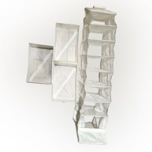 Foldable Hanging Shoes Organizer & 3 Storage Boxes, White